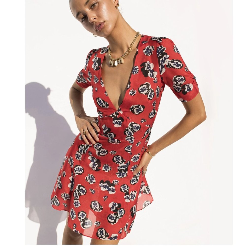 Realisation - Réalisation Par - Ozzie Dress - Red Pansy Print - XS